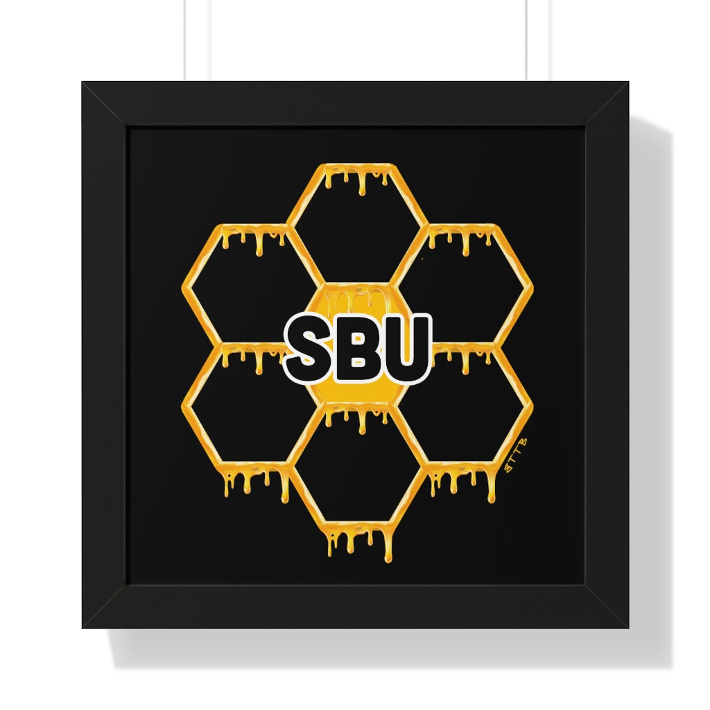 SBU Honeycomb Logo - Framed Horizontal Poster
