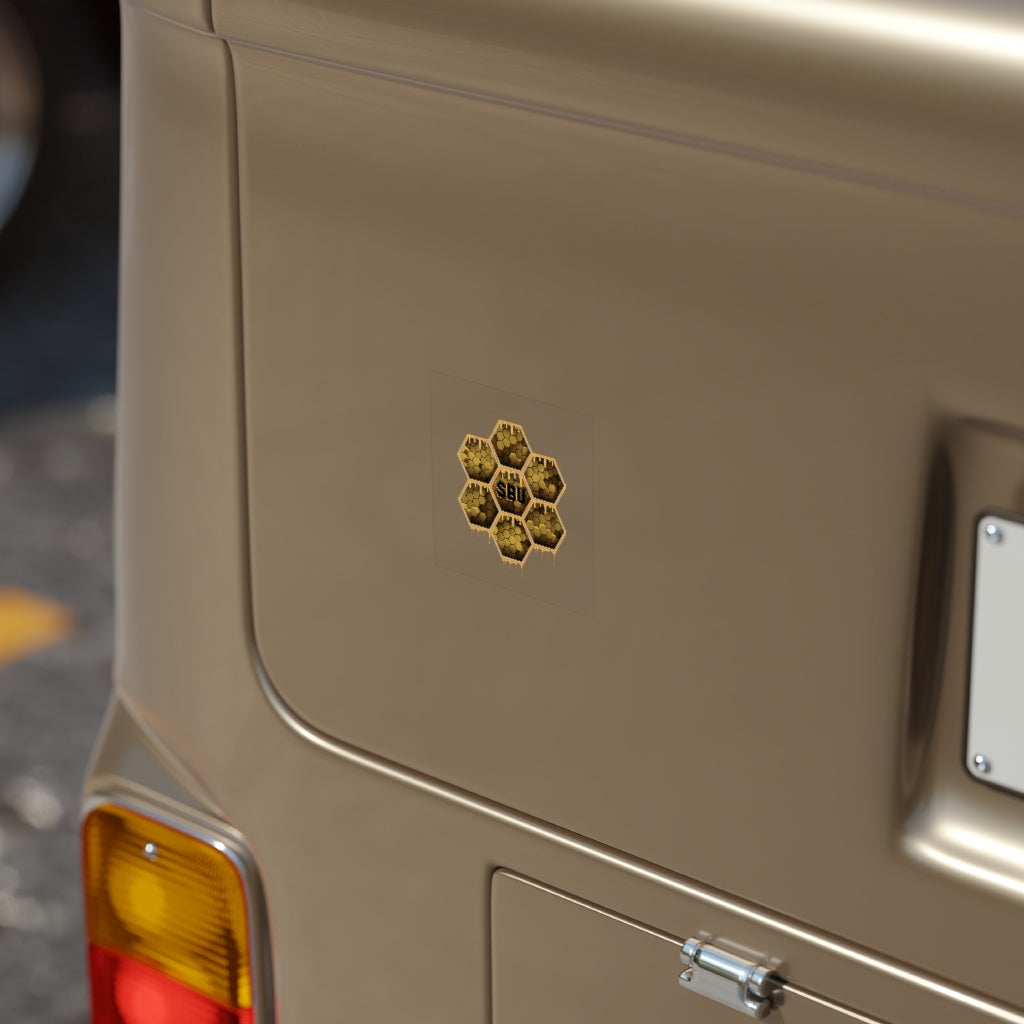SBU Honeycomb - Transparent Outdoor Stickers, Square