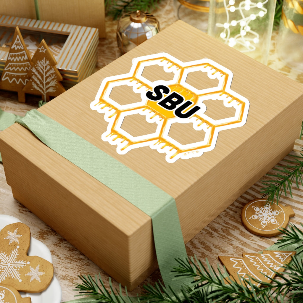 Social BEES University Logo Honeycomb - Kiss-Cut Stickers