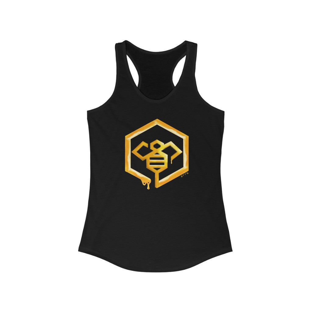Social BEES University - Camiseta sin mangas con espalda cruzada para mujer