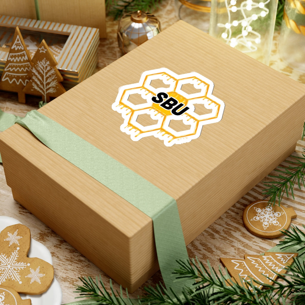 Social BEES University Logo Honeycomb - Kiss-Cut Stickers