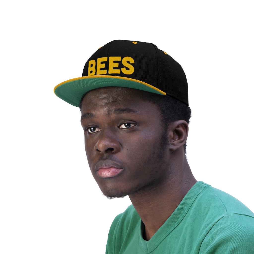 Social BEES University BEES - Embroidered Unisex Flat Bill Hat