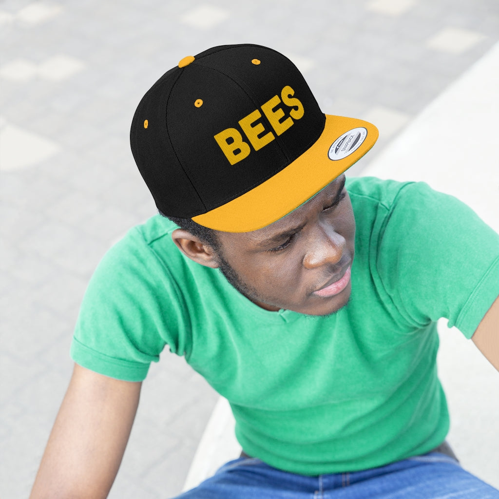 Social BEES University BEES - Embroidered Unisex Flat Bill Hat