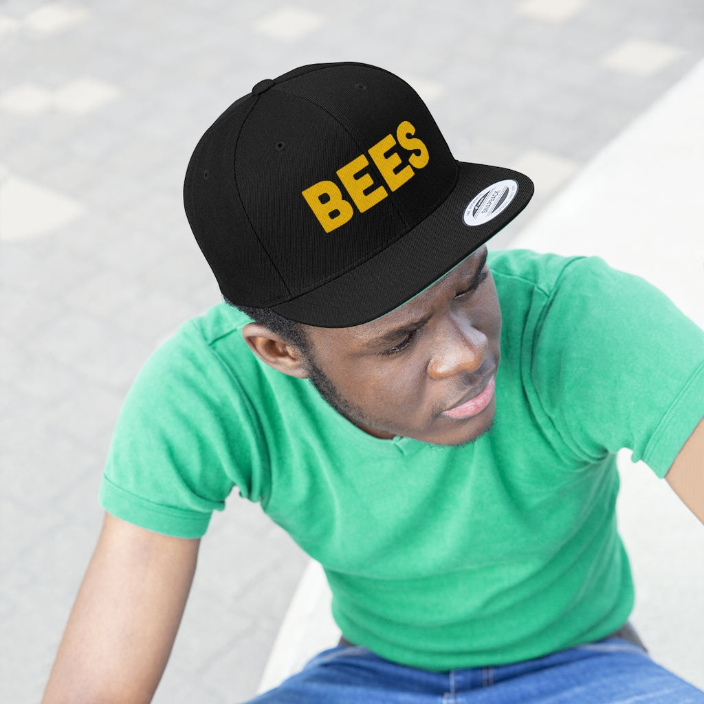 Social BEES University BEES - Embroidered Unisex Flat Bill Hat