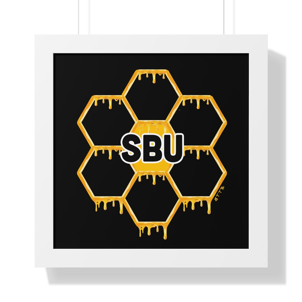 SBU Honeycomb Logo - Framed Horizontal Poster