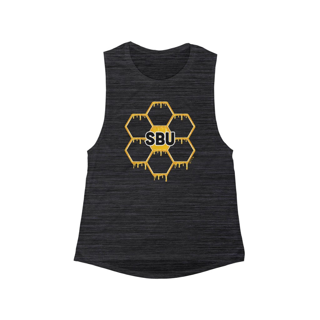 Social BEES University - Women's Flowy Scoop Muscle Tank