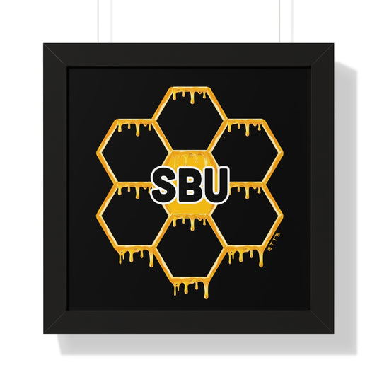 SBU Honeycomb Logo - Framed Horizontal Poster