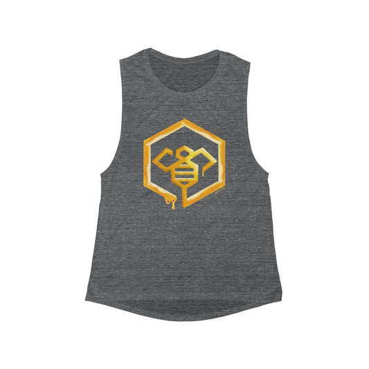 Social BEES University - Women's Flowy Scoop Muscle Tank