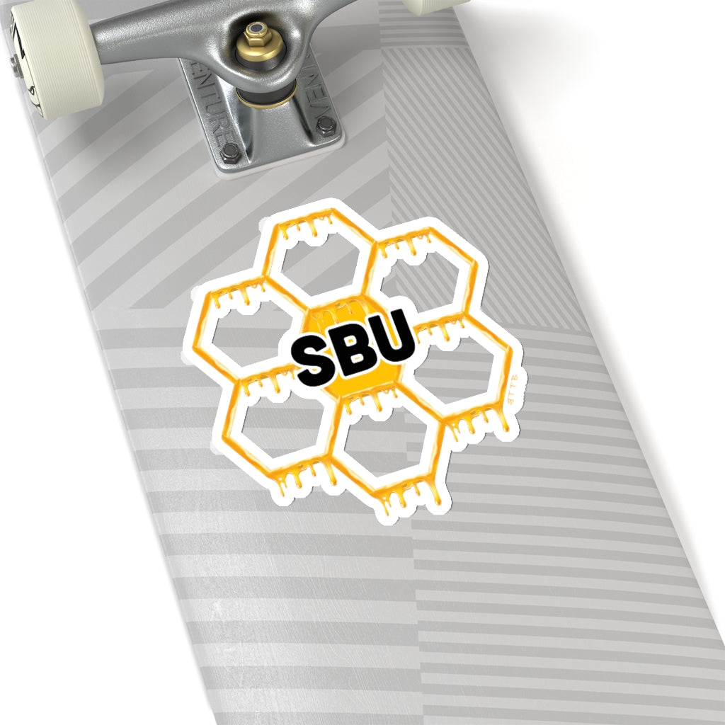 Social BEES University Logo Honeycomb - Kiss-Cut Stickers