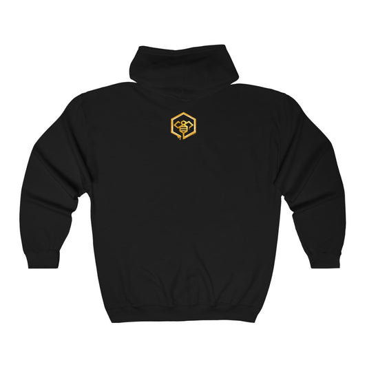 Social BEES University - Embroidered Unisex Zip Up Hoodie