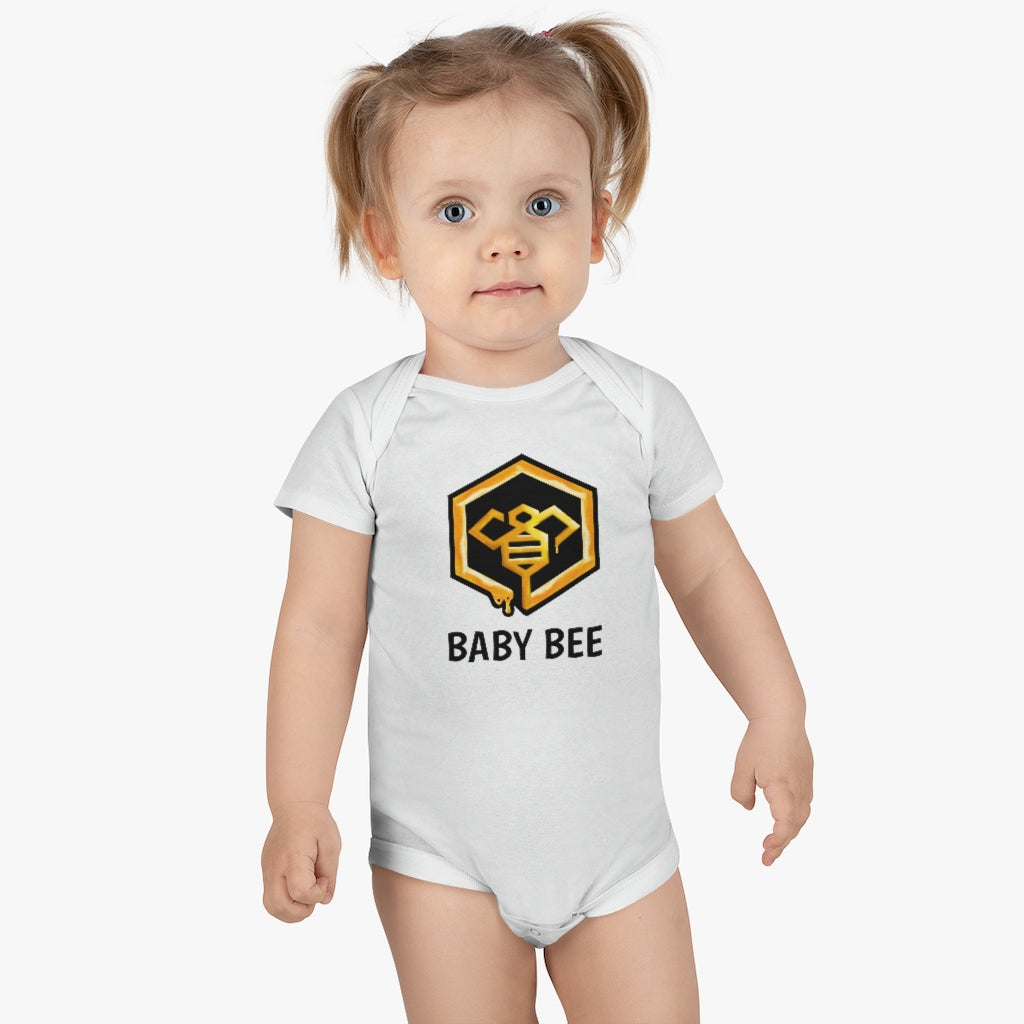 Social BEES University - Baby BEE Short Sleeve Onesie® - Logo with black outline