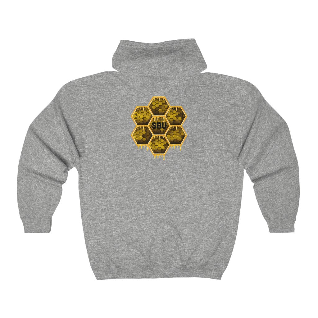 Social BEES University - Embroidered Unisex Zip Up Hoodie