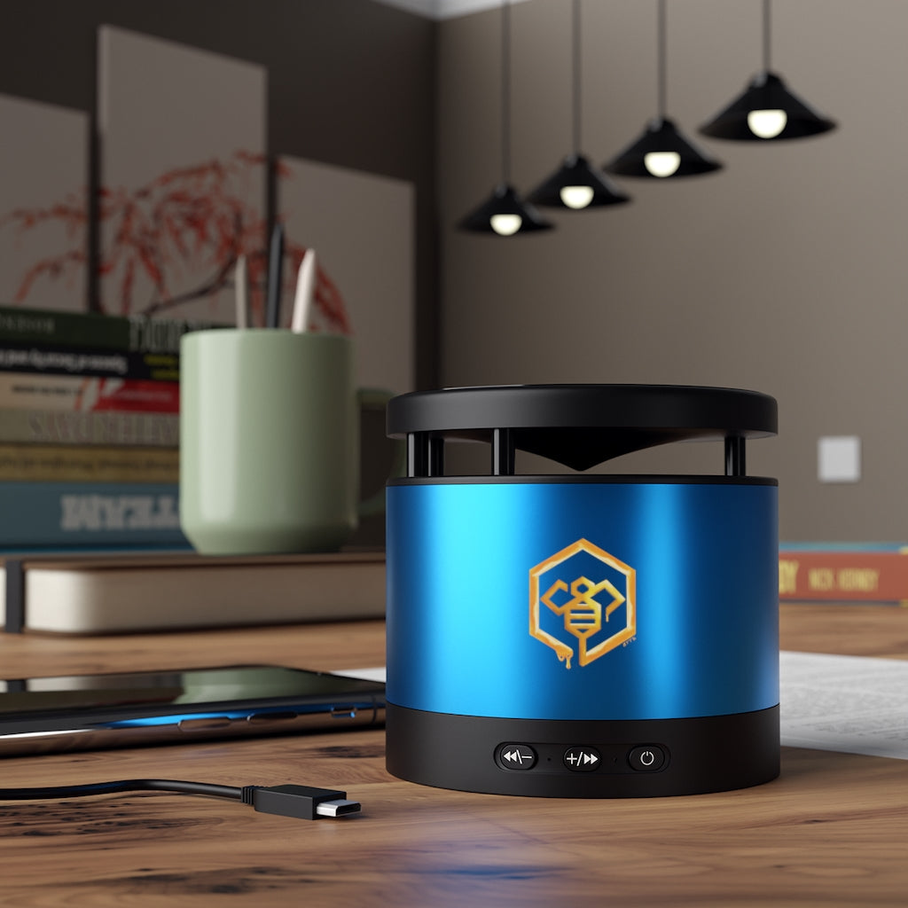 Social BEES University - Altavoz Bluetooth de metal y base de carga inalámbrica