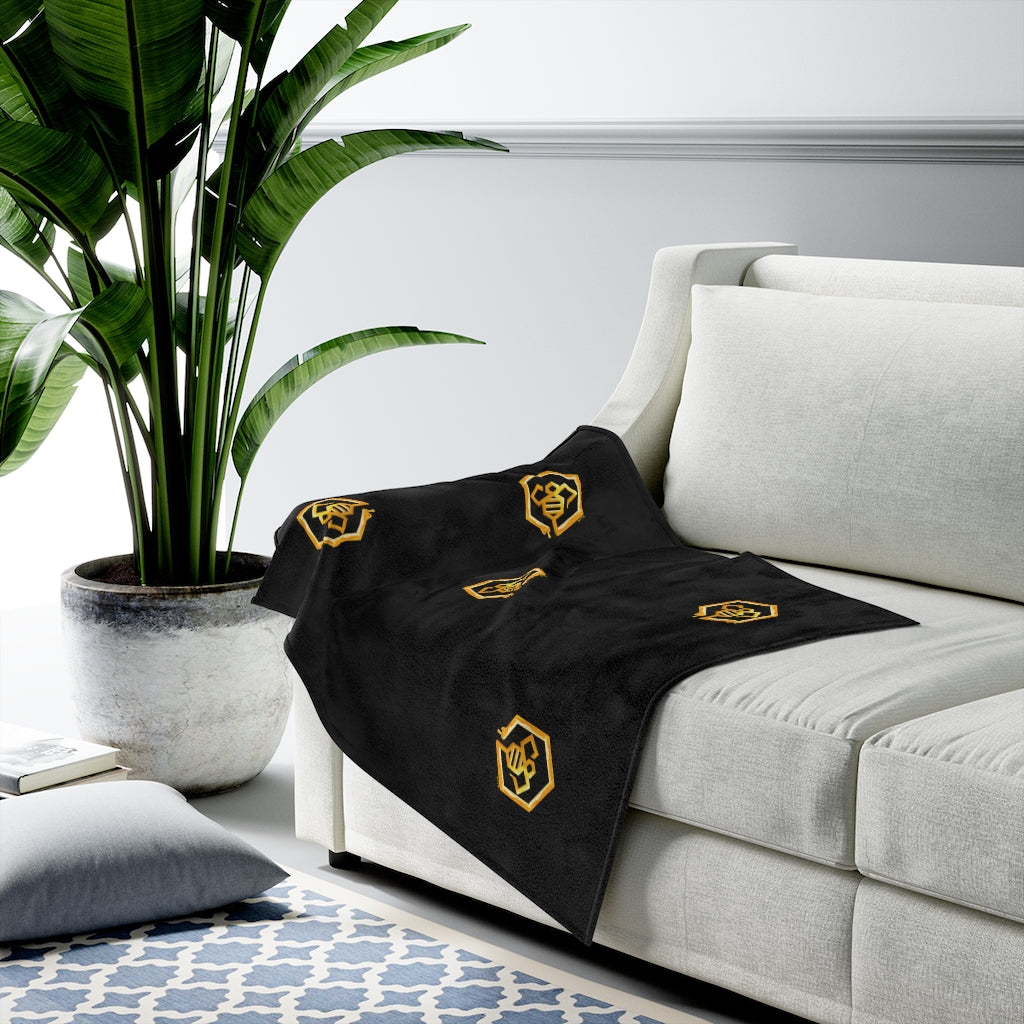 Social BEES University - Velveteen Plush Blanket