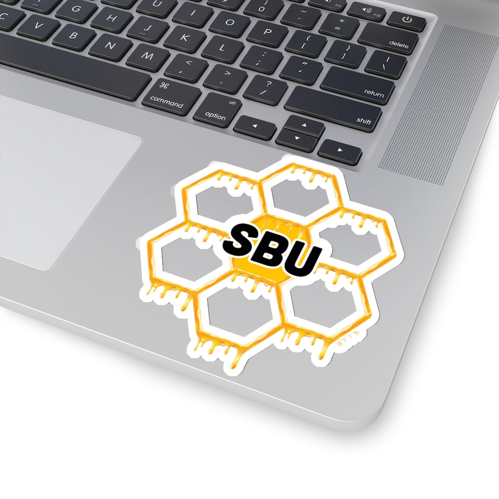 Social BEES University Logo Honeycomb - Kiss-Cut Stickers
