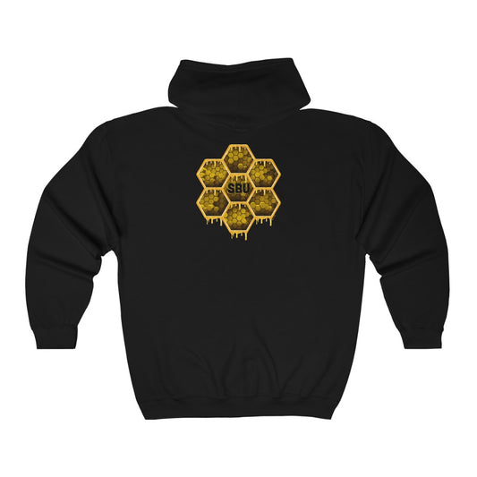 Social BEES University - Embroidered Unisex Zip Up Hoodie