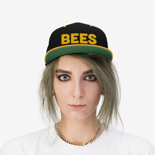 Social BEES University BEES - Embroidered Unisex Flat Bill Hat