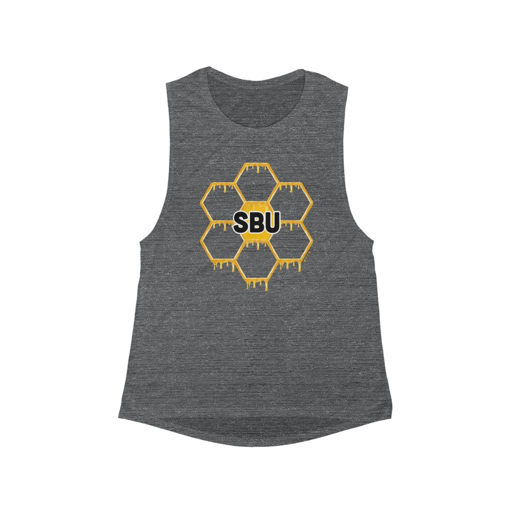 Social BEES University - Women's Flowy Scoop Muscle Tank