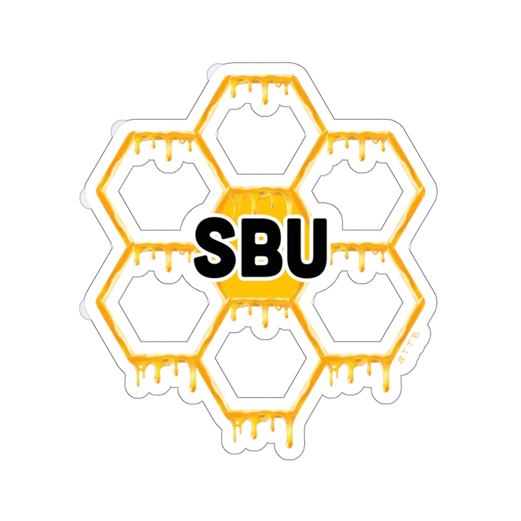 Social BEES University Logo Honeycomb - Kiss-Cut Stickers