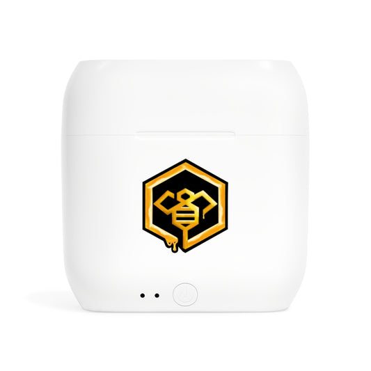Social BEES University - Essos Wireless Earbuds and Case - Logo with black outline