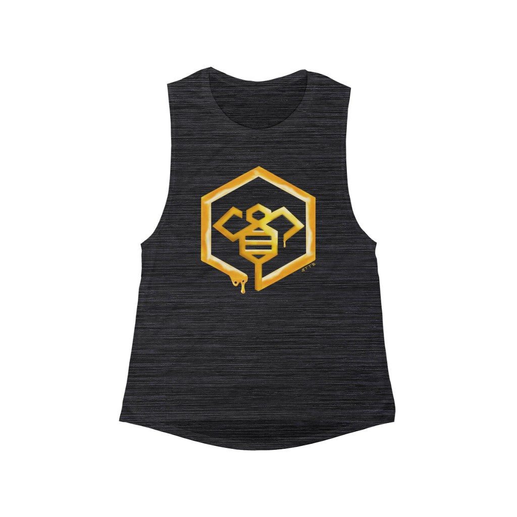 Social BEES University - Women's Flowy Scoop Muscle Tank