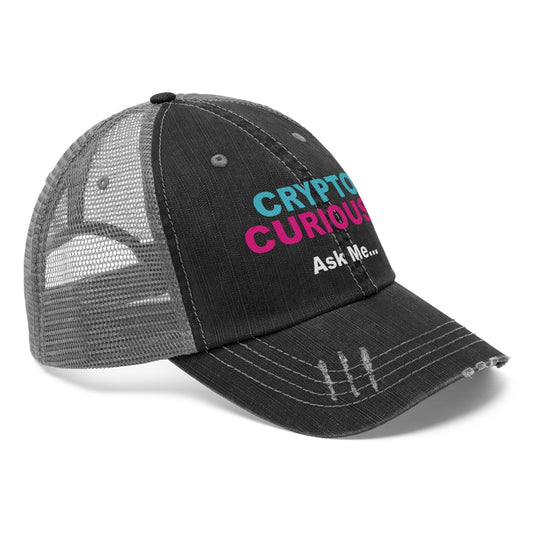CRYPTO CURIOS? Ask Me... -  Unisex Trucker Hat