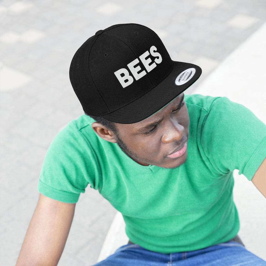 Social BEES University BEES - Embroidered Unisex Flat Bill Hat