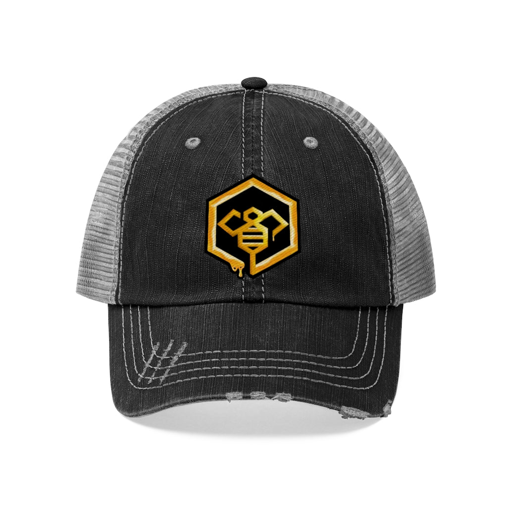 Social BEES University - Embroidered Unisex Trucker Hat - Logo with black outline