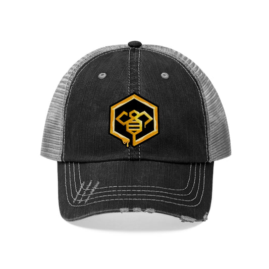 Social BEES University - Embroidered Unisex Trucker Hat - Logo with black outline