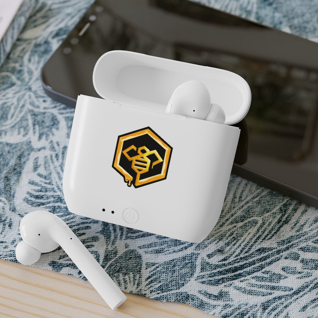 Social BEES University - Essos Wireless Earbuds and Case - Logo with black outline