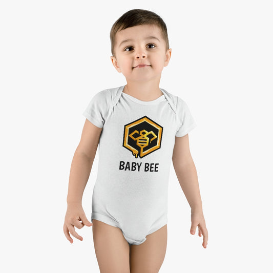 Social BEES University - Baby BEE Short Sleeve Onesie® - Logo with black outline