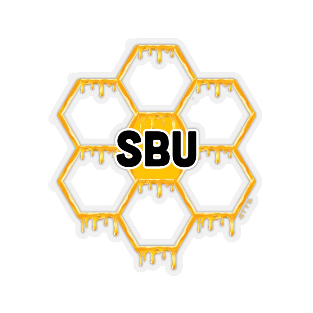 Social BEES University Logo Honeycomb - Kiss-Cut Stickers