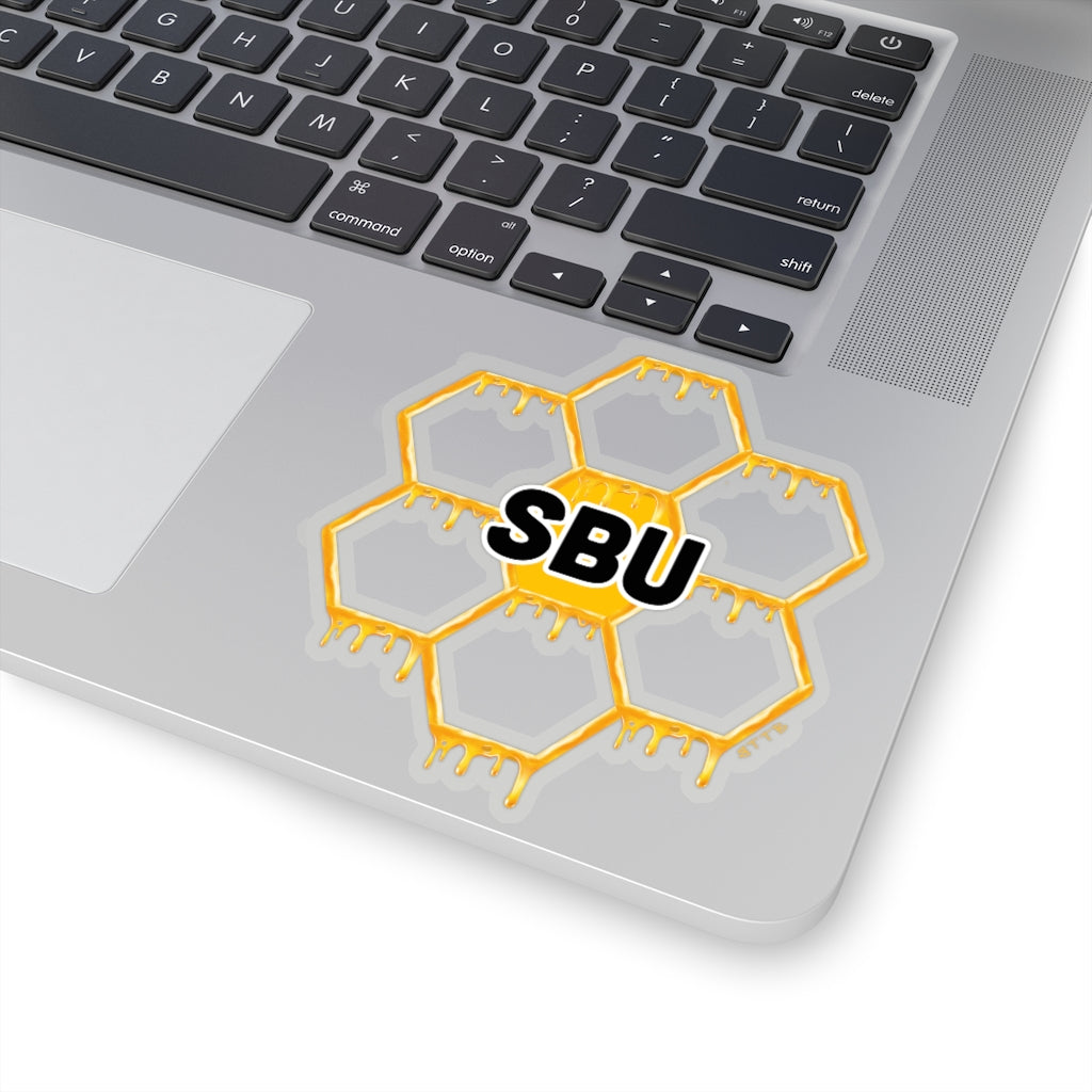 Social BEES University Logo Honeycomb - Kiss-Cut Stickers