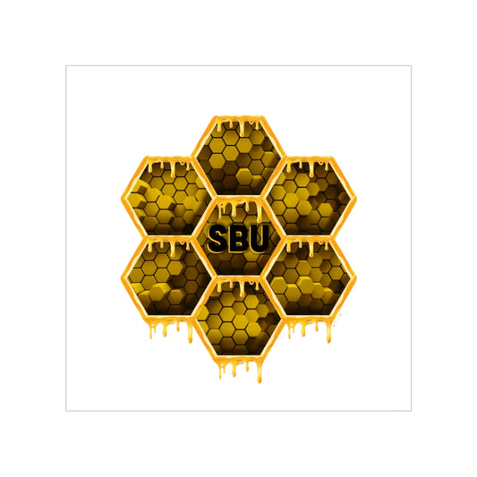 SBU Honeycomb - Transparent Outdoor Stickers, Square