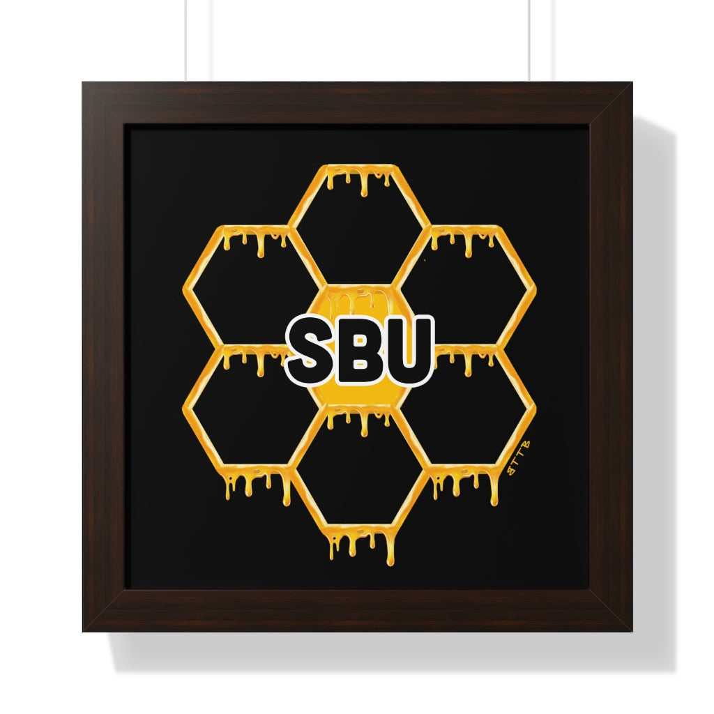 SBU Honeycomb Logo - Framed Horizontal Poster