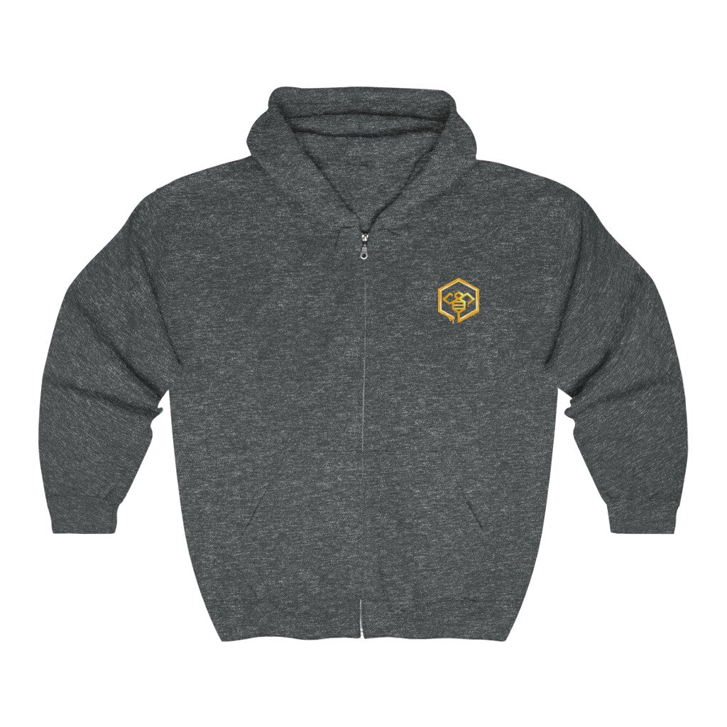 Social BEES University - Embroidered Unisex Zip Up Hoodie