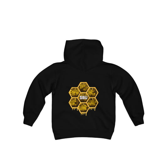 Social BEES University - Sudadera con capucha de mezcla pesada para jóvenes