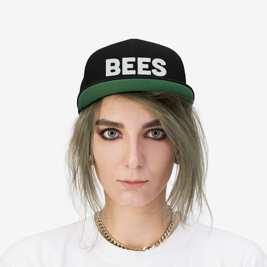 Social BEES University BEES - Embroidered Unisex Flat Bill Hat