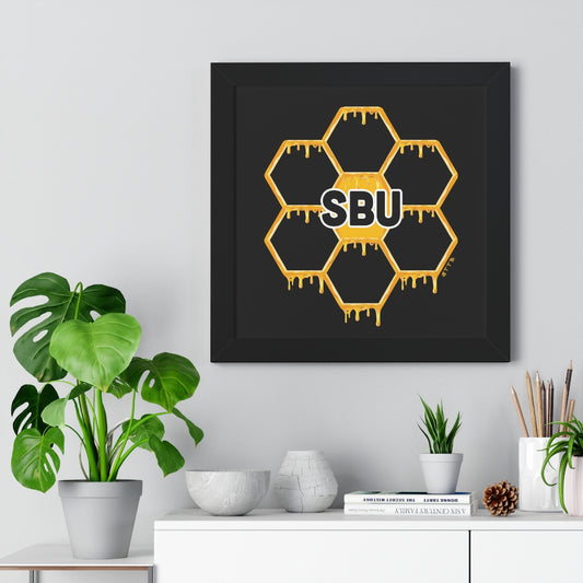 SBU Honeycomb Logo - Framed Horizontal Poster